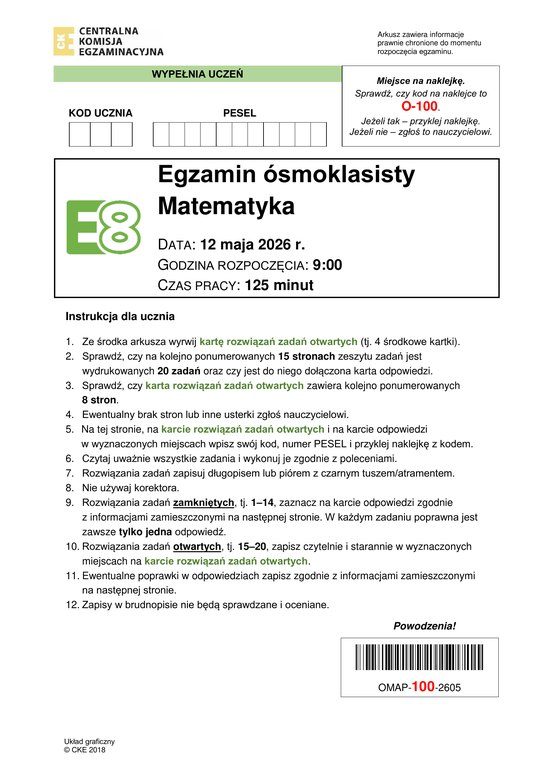 Kurs do egzaminu ósmoklasisty z matematyki