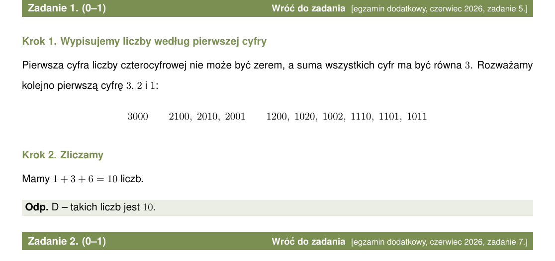 Rozwiązanie krok po kroku - zbiór zadań CKE