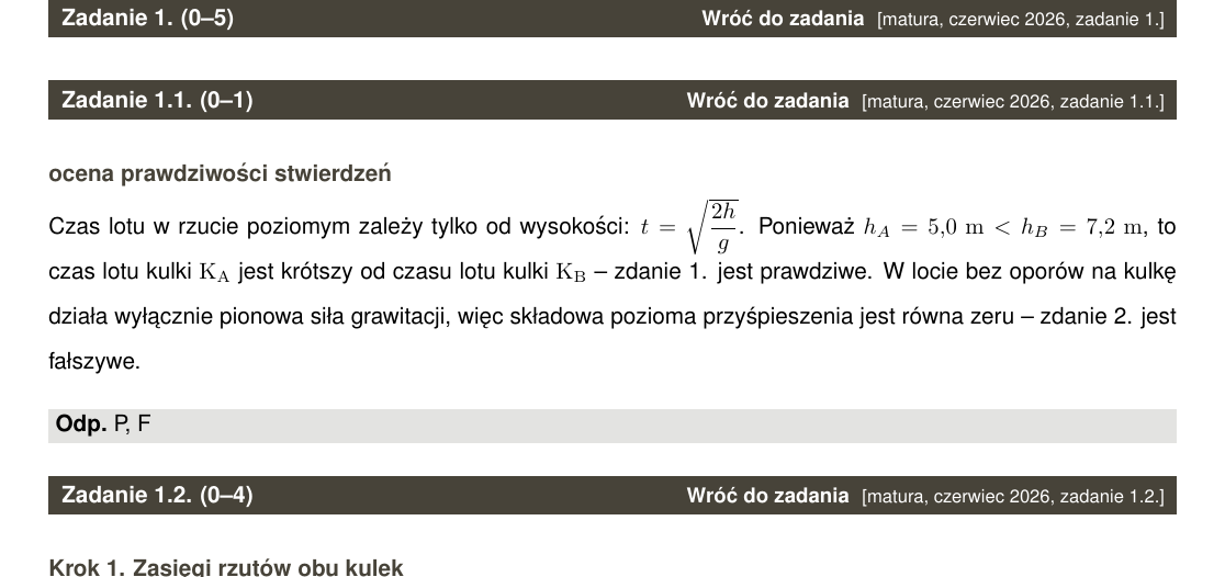 Rozwiązanie zadania zamkniętego z uzasadnieniem, dlaczego stwierdzenie jest prawdziwe albo fałszywe