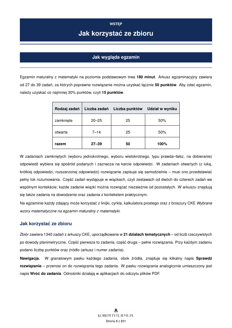 Wstęp zbioru - jak wygląda matura z matematyki i ile punktów potrzebujesz
