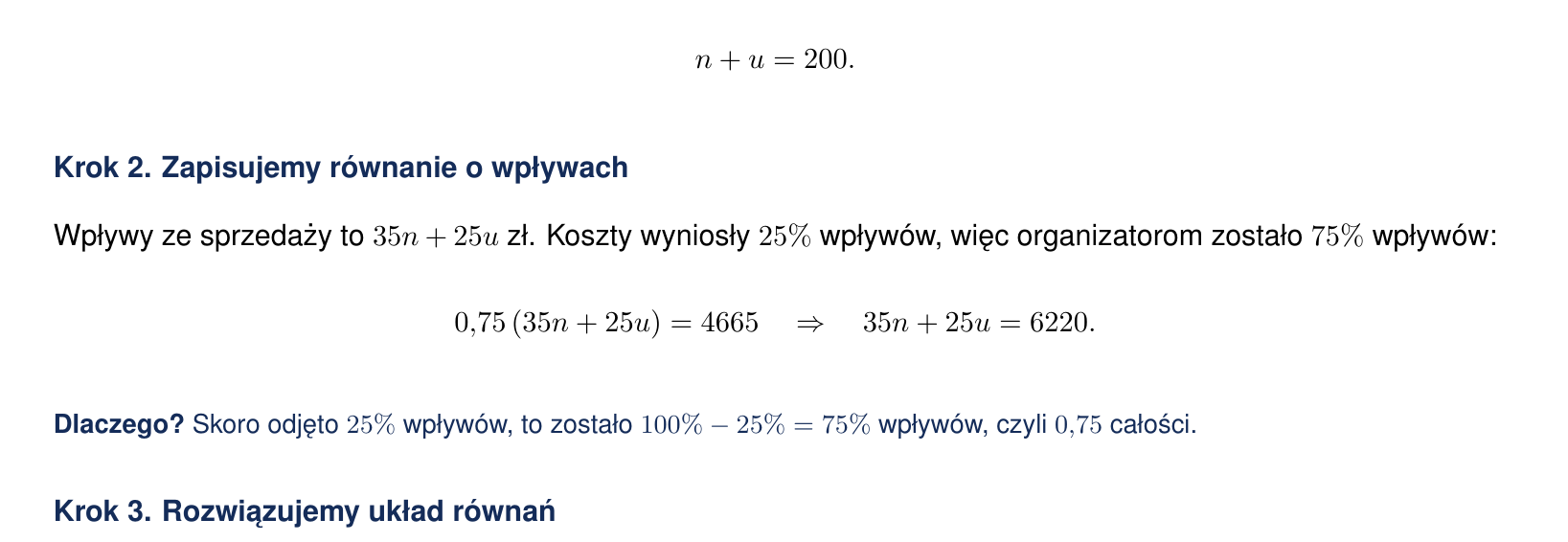 Rozwiązanie krok po kroku z wyjaśnieniem, dlaczego ta odpowiedź jest poprawna