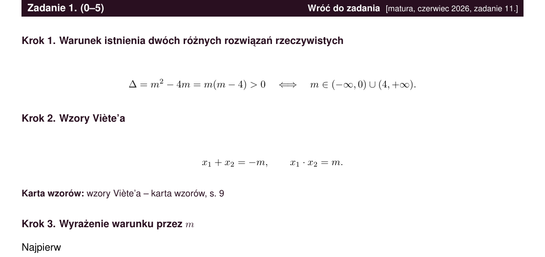 Rozwiązanie krok po kroku - zbiór zadań CKE